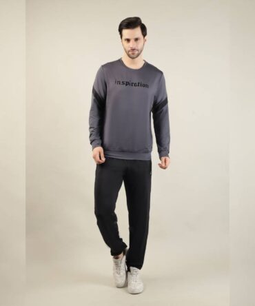 Men's full zipper hoodie D Grey