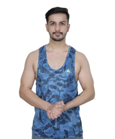 Camouflaged gym vest Blue